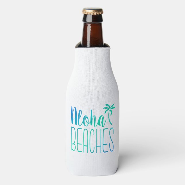 Enfriador De Botellas Playas de Aloha | Turquoise Ombre (Frente de la botella)