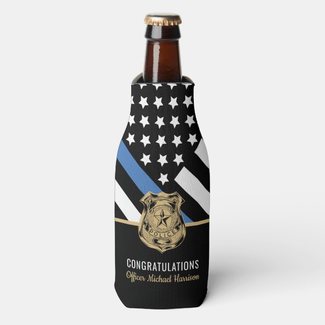 Enfriador De Botellas Police Academy Graduation Law Enforcement (Frente de la botella)