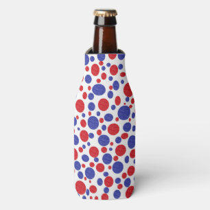Enfriador De Botellas Polka Patriótico Dots Can or Bottle Cooler