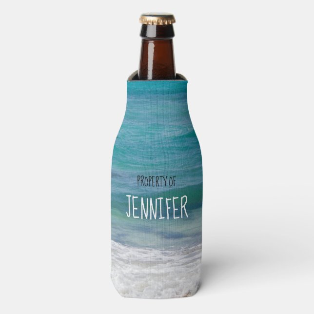 Enfriador De Botellas Propiedad de su nombre Mar Caribe personalizado (Frente de la botella)