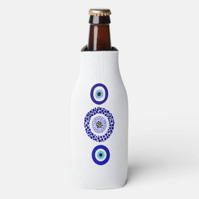 Enfriador De Botellas Protección Ocular Azul Koozie (Frente de la botella)