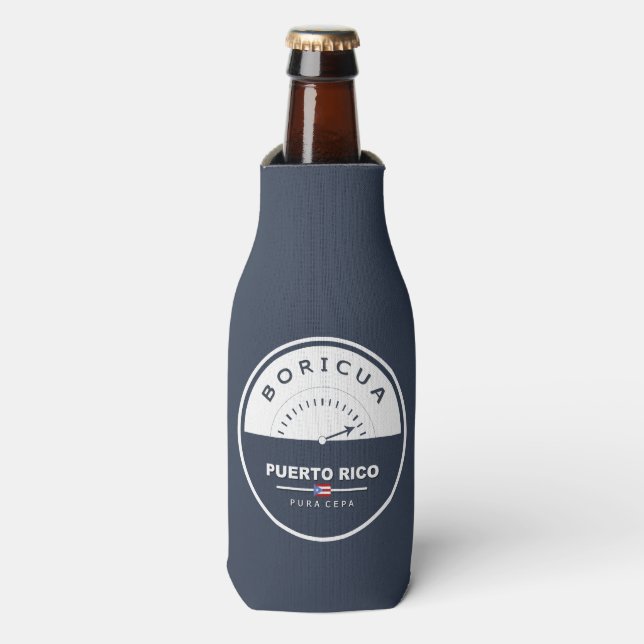 Enfriador De Botellas Puerto Rico Boricua de Pura Cepa (Frente de la botella)