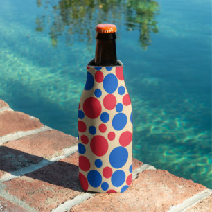 Enfriador De Botellas Puntos rojos y azules sobre beige
