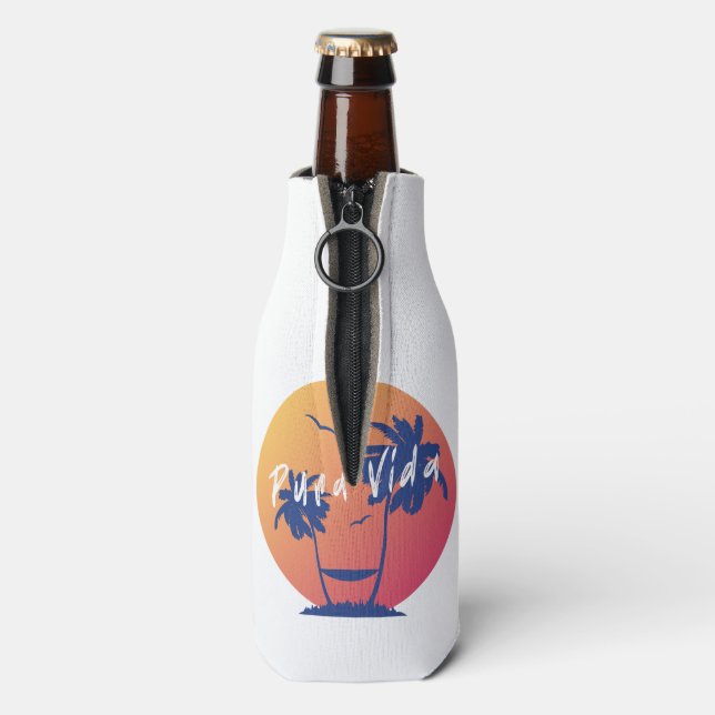 Enfriador De Botellas Pura Vida Sunset Beach Costa Rica Souvenir (Reverso de la botella)