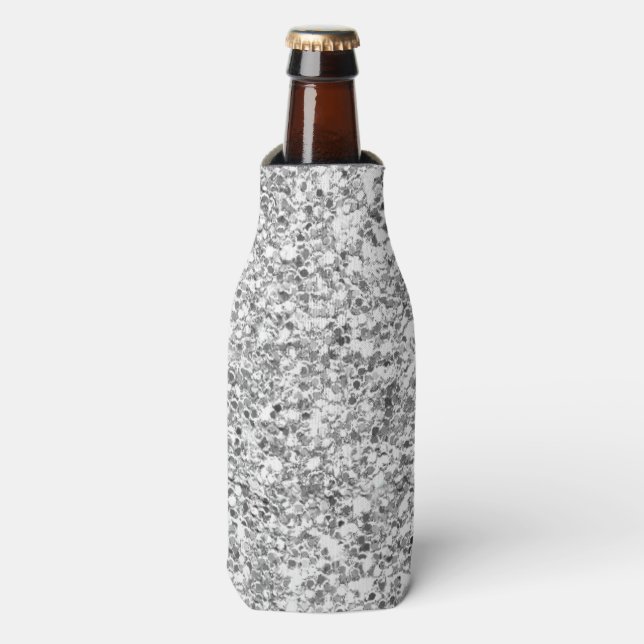 Enfriador De Botellas Purpurina plateado impreso (Frente de la botella)