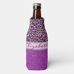 Enfriador De Botellas Purpurina púrpura personalizado del estampado