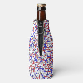 Enfriador De Botellas Purpurina Roja Blanca Azul Patriótica