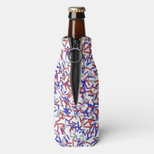Enfriador De Botellas Purpurina Roja Blanca Azul Patriótica