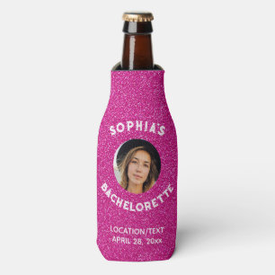 Enfriador De Botellas Purpurina Rosa Bacherolette Party Favor Bride Phot