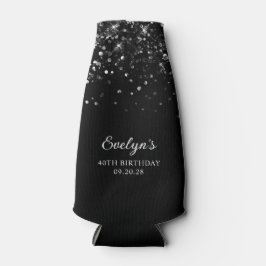 Enfriador De Botellas Purpurinoso Black 40th Birthday