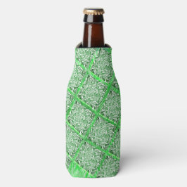 Enfriador De Botellas Quadradas, azulejo falso, folhagens fingidos verde