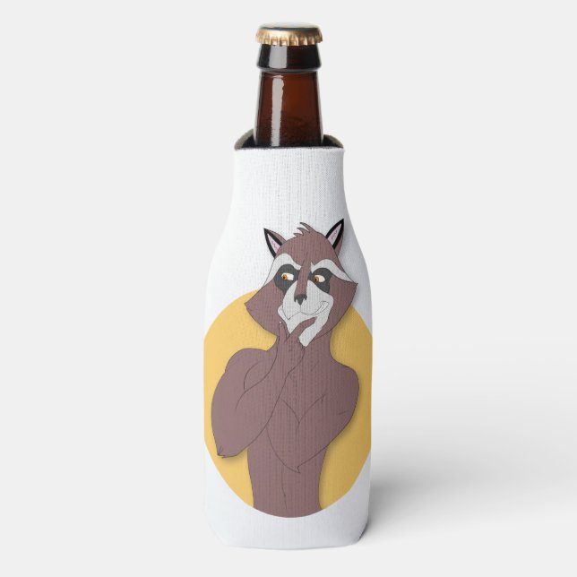 ENFRIADOR DE BOTELLAS RACCOON QUE PIENSA (Frente de la botella)