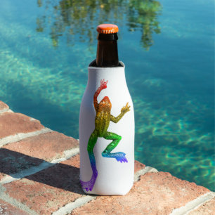 Enfriador De Botellas rana de colores arcoíris de SlipperyJoe renderizad