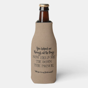 Enfriador De Botellas Ranas y príncipe - Funny Bridesmaid Propuesta