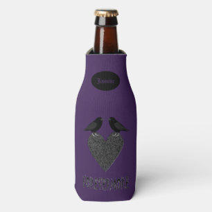 Enfriador De Botellas Ravens góticas y Personalizado del corazón negro