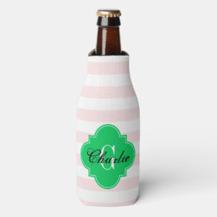 Enfriador De Botellas raya de rugby verde esmeralda