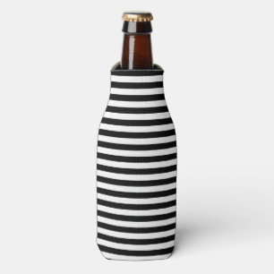 Enfriador De Botellas Raya náutica clásica blanco y negro