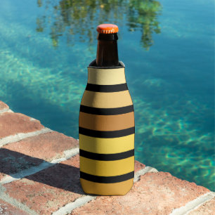 Enfriador De Botellas Rayas de tonos de amarillo dorado sobre negro