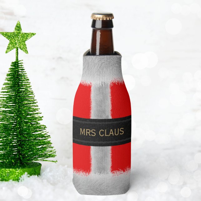 Enfriador De Botellas Red Santa Suit Sra Claus Navidades Frasco (Are you most likely to be Mrs Claus? Here's your bottle cooler. Just add your name)