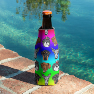 Enfriador De Botellas Refrigerador de bebidas de perros arco iris