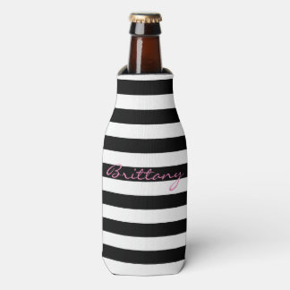Enfriador De Botellas Refrigerador de frascos de rayas blancas y negras
