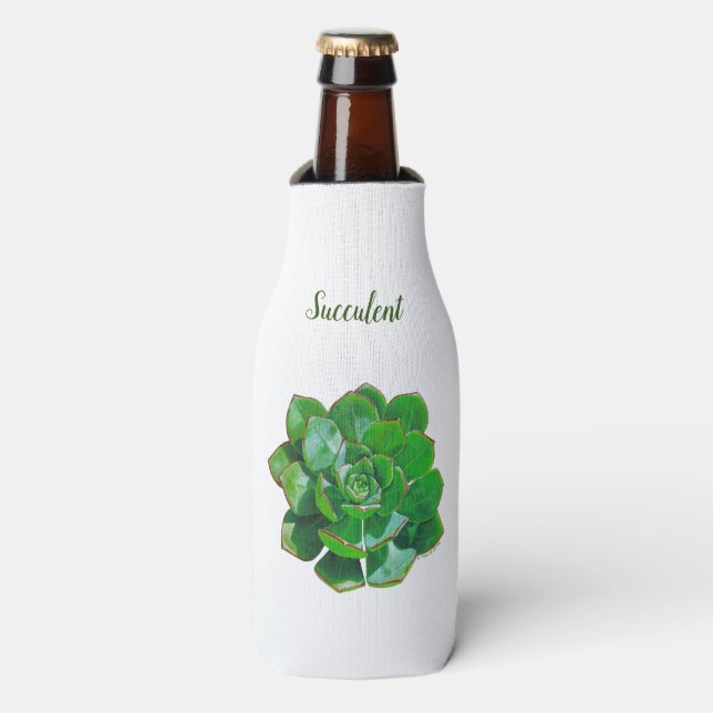 Enfriador De Botellas Refrigerador de frascos de rosette Succulent (Frente de la botella)