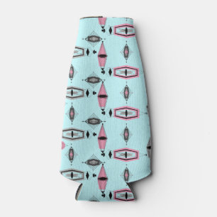 Enfriador De Botellas Refrigerador del frasco del patrón rosa y gris ató