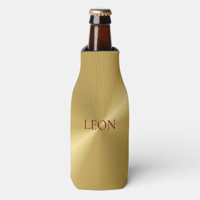 Enfriador De Botellas Refrigerador metálico de oro personalizado (Frente de la botella)