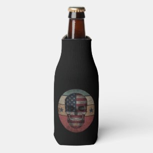 ENFRIADOR DE BOTELLAS REGALO PATRIÓTICO BANDERA AMERICANA CRÁNEO