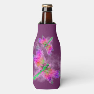 Enfriador De Botellas Resumen Arte de libélula (púrpura)