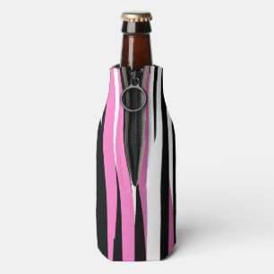 Enfriador De Botellas Resumen blanco y negro rosado