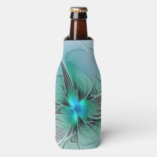 Enfriador De Botellas Resumen Con Arte Fractal Azul Y Moderno