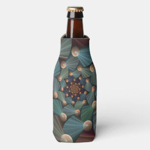 Enfriador De Botellas Resumen de arte fractal con pizarra marrón profund