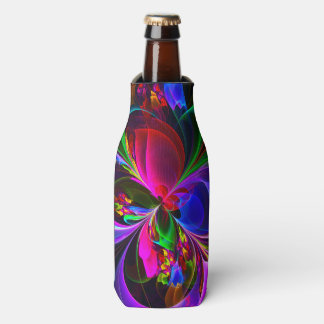 Enfriador De Botellas Resumen floral moderno Patrón azul rojo del arte #