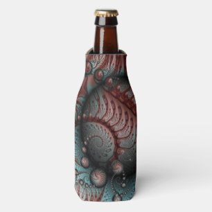 Enfriador De Botellas Resumen Vivid Fantasy Fractal Art Brown Blue
