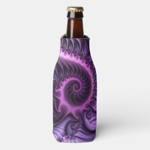 Enfriador De Botellas Resumen Vivid Guay Pink Purple Fractal Art Spiral