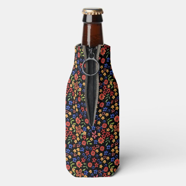 Enfriador De Botellas Retro moda Personalizado de impresión floral Frasc (Reverso de la botella)