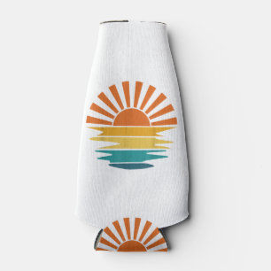 Enfriador De Botellas Retro Sunset Rays Wavy Vintage Retro Sunshine Sun