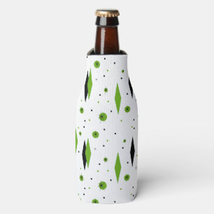 Enfriador De Botellas Retro Verde Diamantes y Starbursts Frasco