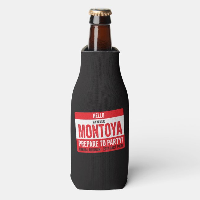 Enfriador De Botellas Reunión de Montoya 2017 - ¡Prepárate para Fiesta! (Frente de la botella)