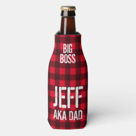 Enfriador De Botellas Robo de leñador rojo y negro mango de búfalo