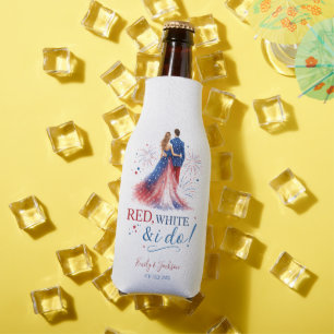 Enfriador De Botellas Rojo Blanco y Yo Hago Boda Americana