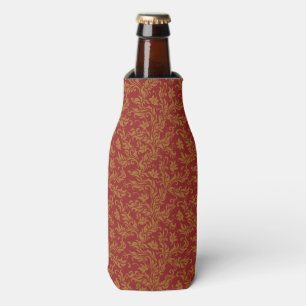 Enfriador De Botellas Rojo y estampado de flores del oro