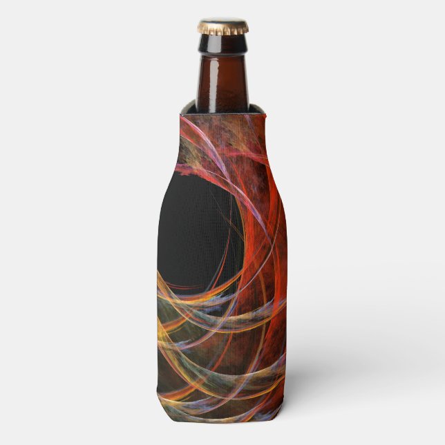 Enfriador De Botellas Rompiendo el arte abstracto del círculo (Frente de la botella)