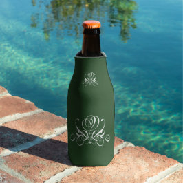 Enfriador De Botellas Rosa blanco y verde floreciente