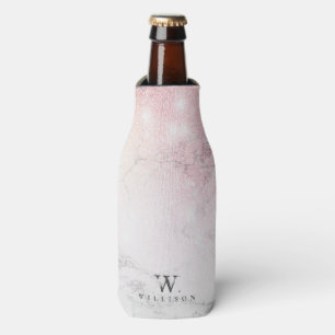 Enfriador De Botellas Rosa de mármol personalizado de lujo Purpurina