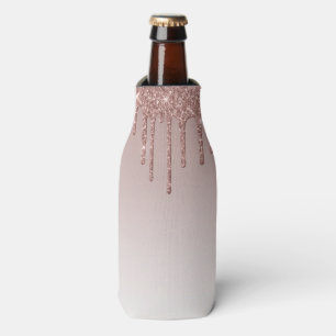Enfriador De Botellas Rosa Purpurina Oro Perforaciones Líquidas