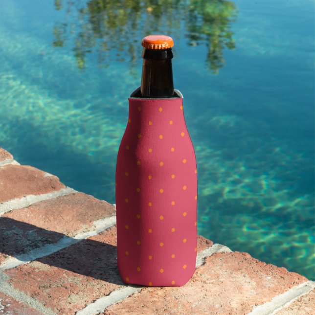 Enfriador De Botellas Rosa Rojo Magenta Con Puntos Naranjas De Peces De  (Piscina in situ)