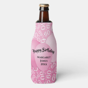 Enfriador De Botellas Rosa y blanco del modelo del número del feliz