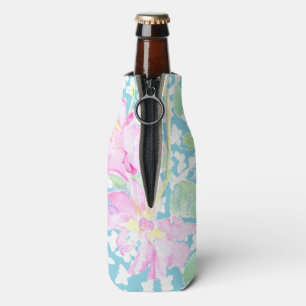 Enfriador De Botellas Rosas rosas, Mariposas Blancas, Refrigerador Azul